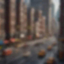 An intricate Lego cityscape showcasing various themes