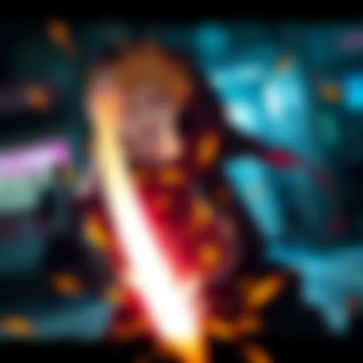 Ichigo Kurosaki in Action A vibrant scene from Bleach showcasing Ichigo Kurosaki in battle