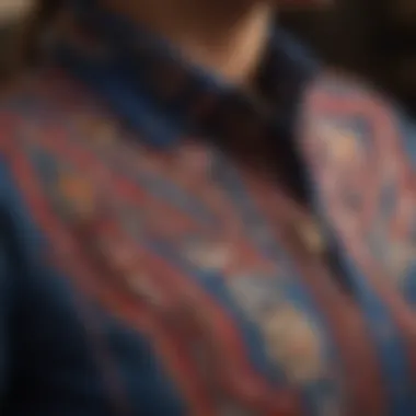 Intricate Design Elements of the Shirt Close-up of the design elements on the America Chavez shirt.