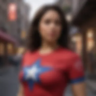 The Iconic America Chavez Shirt Stylized representation of America Chavez showcasing her iconic shirt.