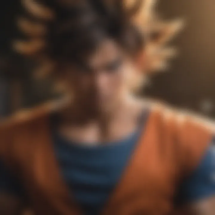A dramatic scene depicting the bond between Goku and his allies