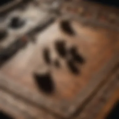 A vintage Mahajan game board showcasing intricate designs and pieces.