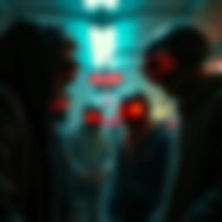 Iconic Scene from Squid Game A tense moment from Squid Game showcasing the iconic red light green light scene