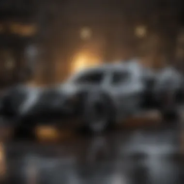 Dynamic Lighting Effects on Batmobile Toy Batmobile toy in action with dynamic lighting