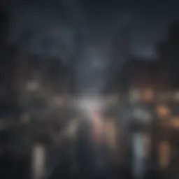 Gotham City skyline at night