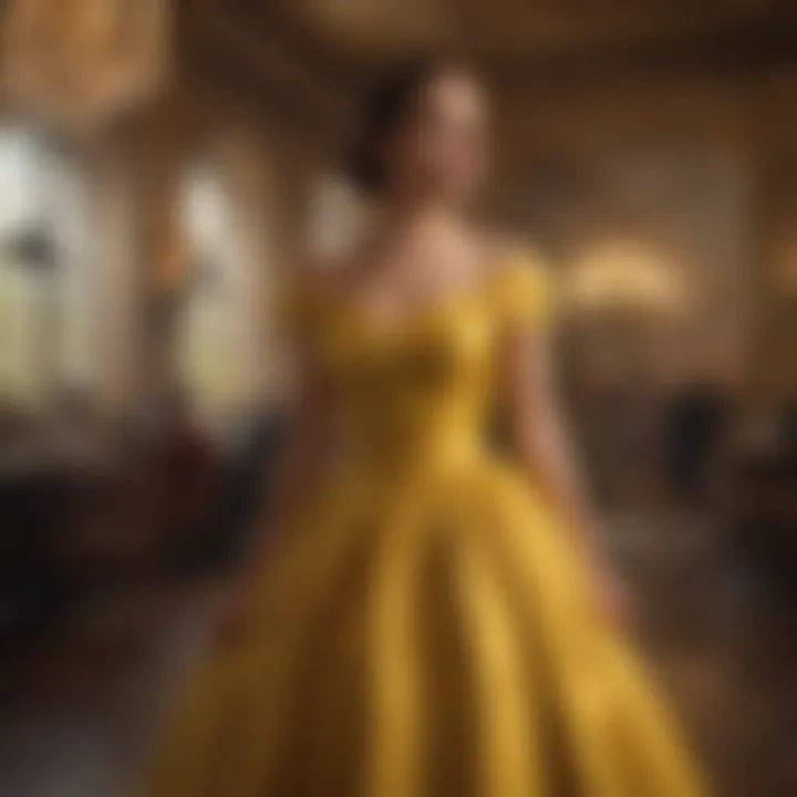 Belle in her iconic yellow gown, embodying strength and independence