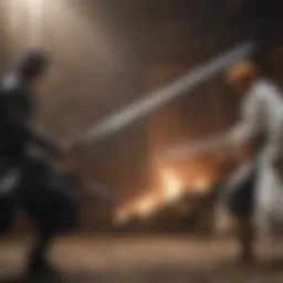 Dynamic Sword Fight Scene in Bleach