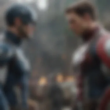 Brooding intensity of Captain America and The Winter Soldier facing off