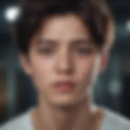 A captivating scene from the BTS Save Me webtoon showcasing the main character's emotional turmoil.