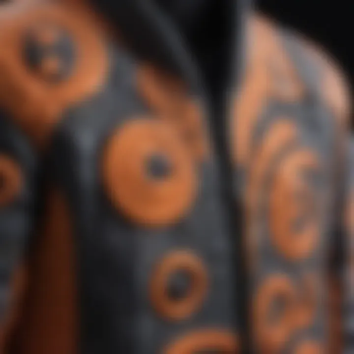 Close-up of Intricate Stitching and Fabric Texture on Naruto Chunin Jacket