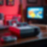 Nostalgic NES console with retro games