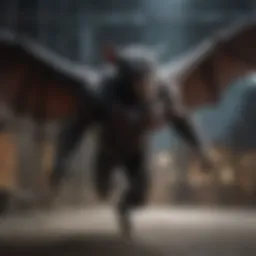 Illustration of the Manbat character in a dynamic pose, showcasing its unique design and features.