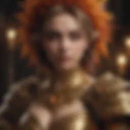 Elaborate costume design inspired by a character from The Seven Deadly Sins