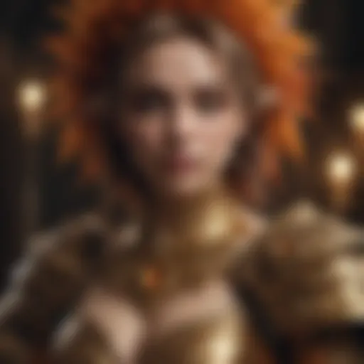Elaborate costume design inspired by a character from The Seven Deadly Sins