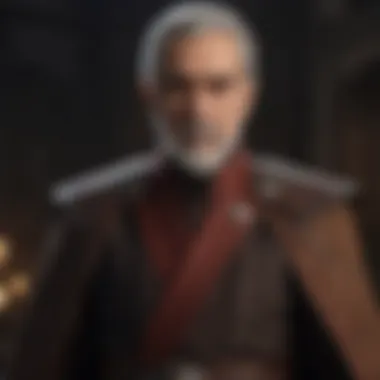 Detailed close-up of Count Dooku's intricate costume