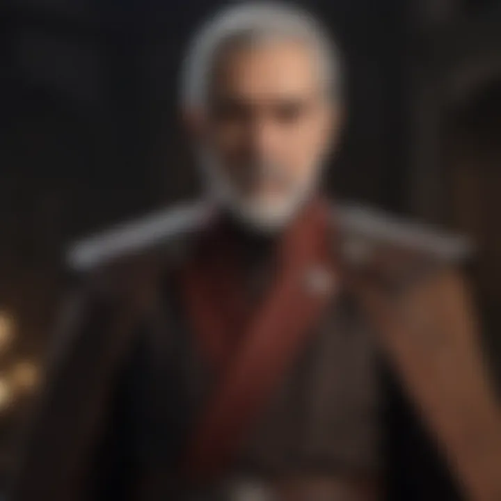 Detailed close-up of Count Dooku's intricate costume