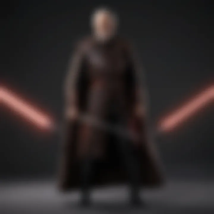 Count Dooku in menacing stance with lightsaber