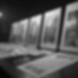 An intricate storyboard layout showcasing different manga panels and narrative flow.