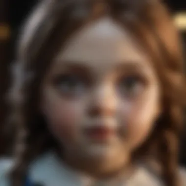 Creepy doll with haunting eyes