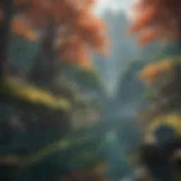 A vibrant scene from a popular fantasy anime series depicting magical landscapes.