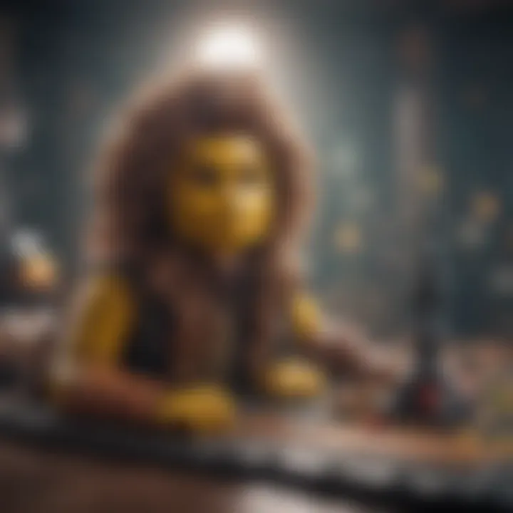 A historical timeline showcasing the evolution of LEGO pieces over the years.