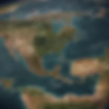 Digital map with global connections Alt
