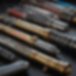 A visually stunning display of various Disney legacy lightsabers.