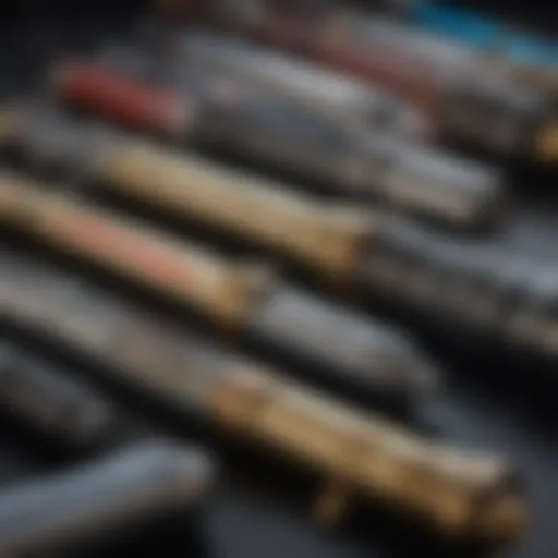 A visually stunning display of various Disney legacy lightsabers.