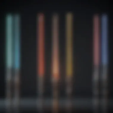 A timeline infographic illustrating the evolution of lightsabers.