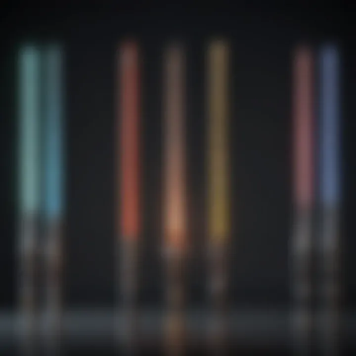 A timeline infographic illustrating the evolution of lightsabers.