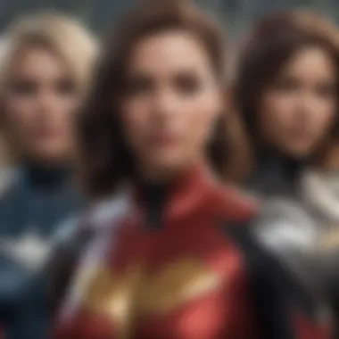 Diverse Group of Female Superheroes Uniting