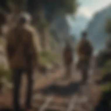 Main Characters on Their Journey An artistic representation of the main characters embarking on their journey