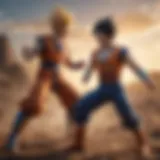 A dynamic scene showcasing Goku and Vegeta in action during a pivotal moment.