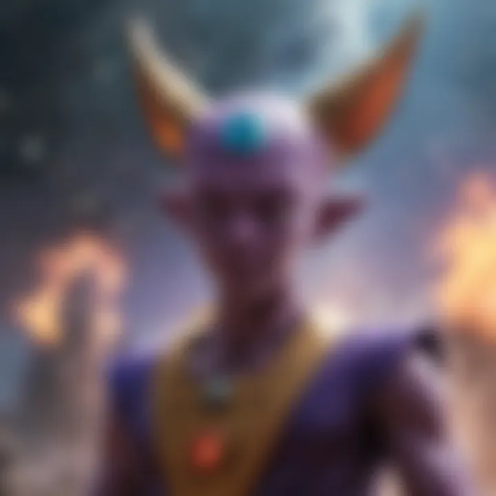 Cosmic Deity Beerus Observing Universe Destruction