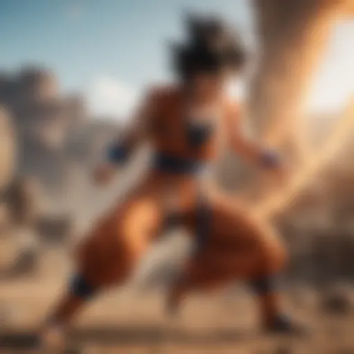 A stunning battle scene showcasing Goku in action