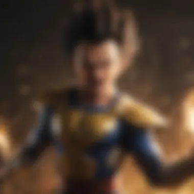 Saiyan Prince Vegeta Unleashing Explosive Energy