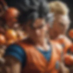 A vibrant collage of Dragon Ball Z characters