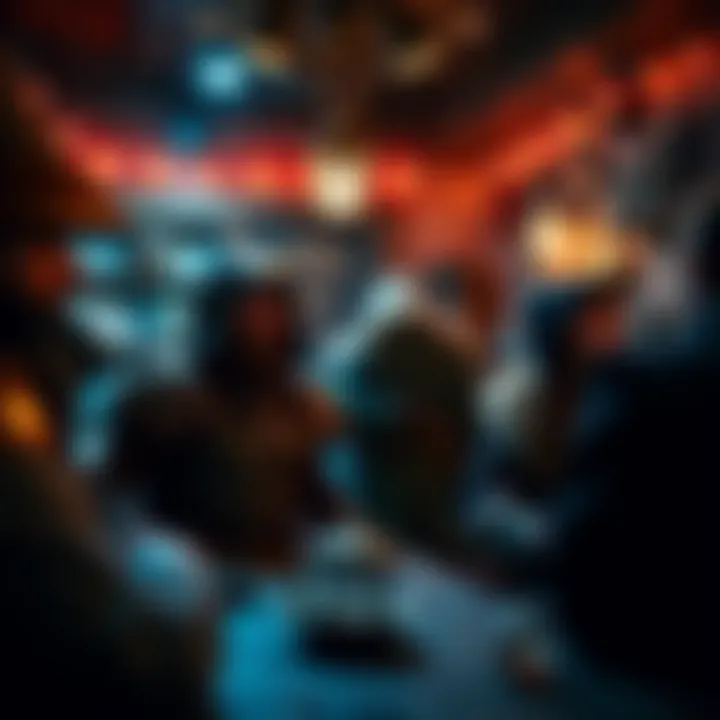 Fantasy-themed characters interacting within a Dungeons and Dragons escape room