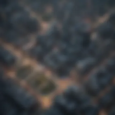 Aerial View of the Futuristic Dystopia Dystopian Cityscape from Above
