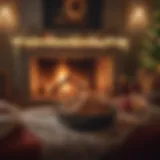 Enchanting Christmas Movie Night Scene with Warm Fireplace