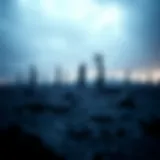 A desolate landscape showcasing the aftermath of a catastrophic event