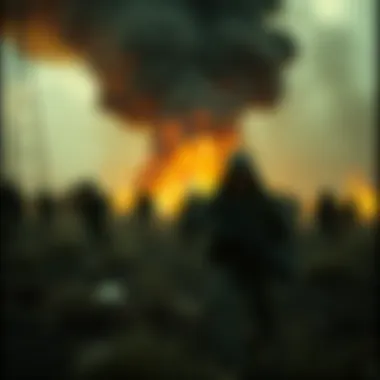 An iconic scene from a classic apocalyptic film illustrating human struggle