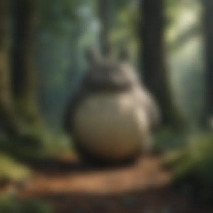 Enigmatic Forest Scene Totoro Poster