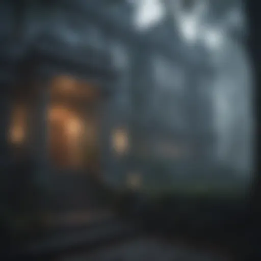 Ethereal mist shrouds a haunted mansion