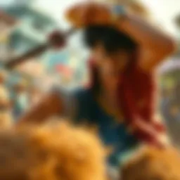 Dynamic action scene from One Piece Stampede showcasing Luffy in combat.