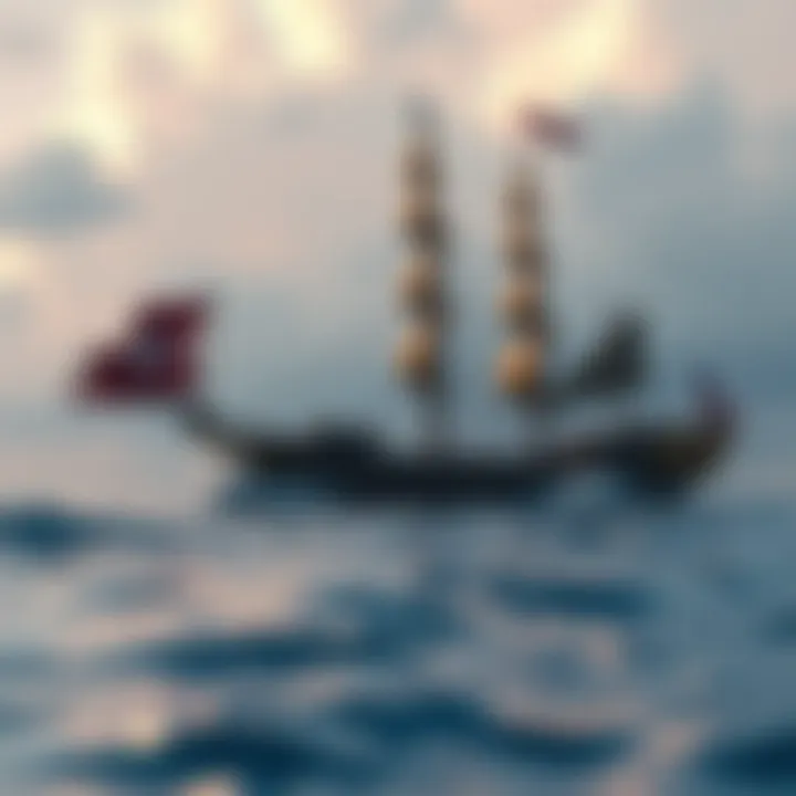 Thematic representation of adventure and freedom embodied by the Xebec ship