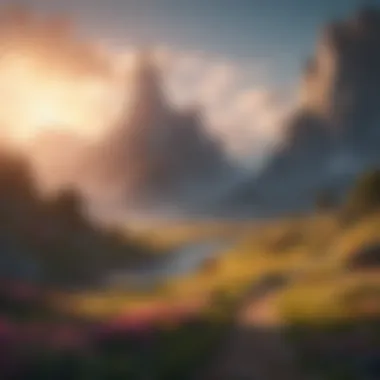 Fantastical Landscapes in Animation A vibrant scene showcasing a fantastical landscape from an animated film.