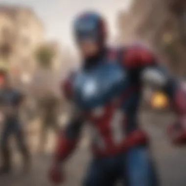 Dynamic Gameplay Scene in Avengers Academy Dynamic gameplay scene highlighting action and strategy within the app.