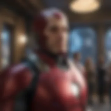 Immersive Experiences with Marvel Heroes Visitors engaging with Marvel superheroes in immersive experiences