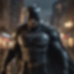 Batman in a dynamic action pose showcasing game graphics